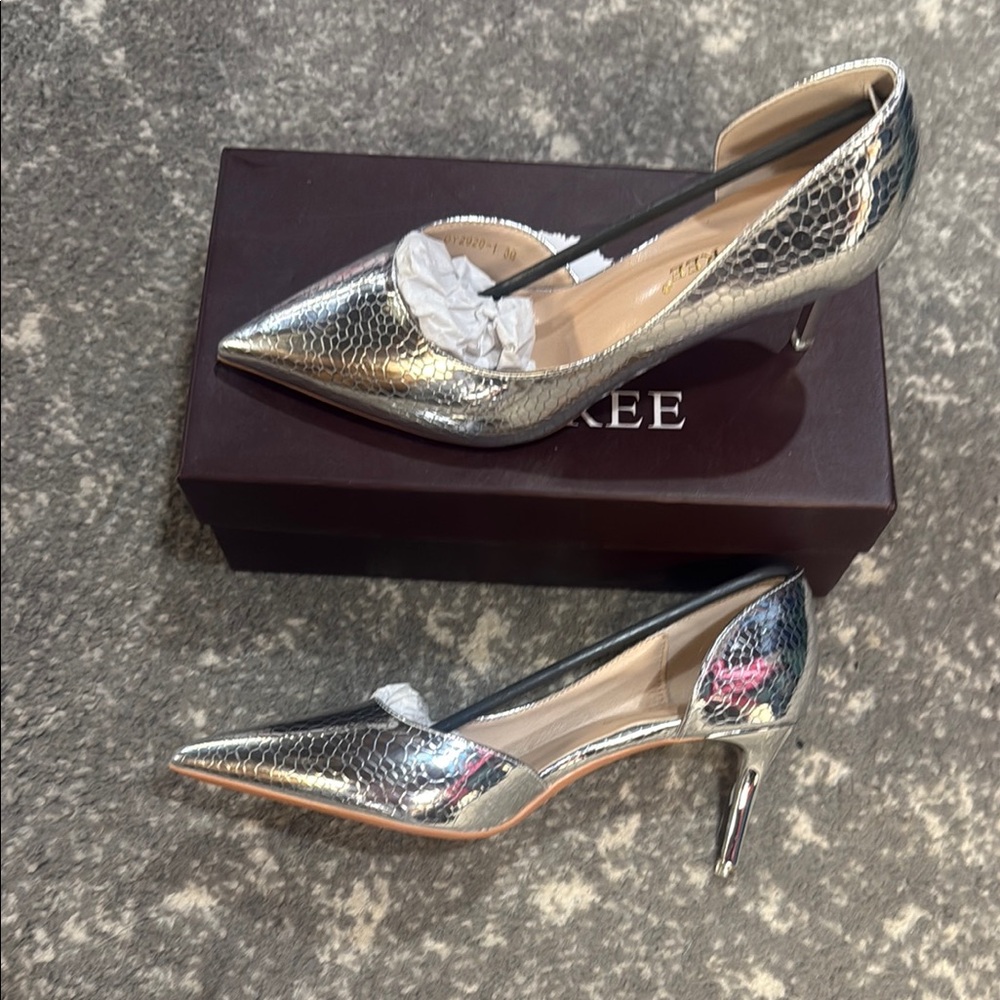 Silver Stiletto Heels